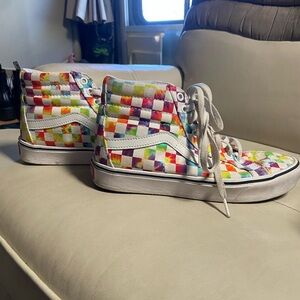 Vans Womens Colorful Checkered Sneakers size 8